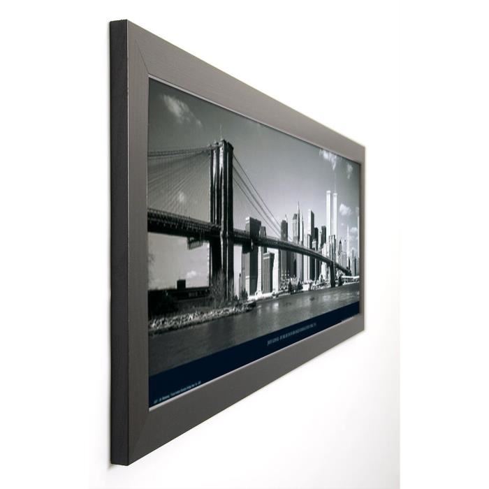 LEPORE JEFF Image encadrée Fiume Hudson Brooklyn Bridge New York 40x102 cm Gris