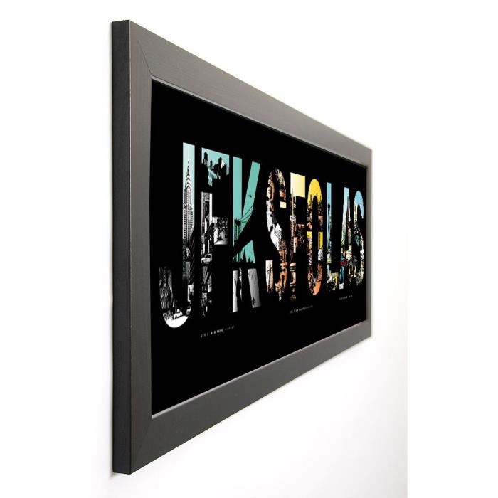 LILE OLIVIER Image encadrée FlycityflashUS 40x102 cm Noir