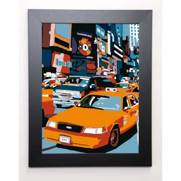 MANZO GIOVANNI Image encadrée Taxi NY 37x47 cm Multicolore