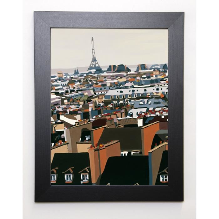 MANZO GIOVANNI Image encadrée Toits de Paris 37x47 cm Multicolore