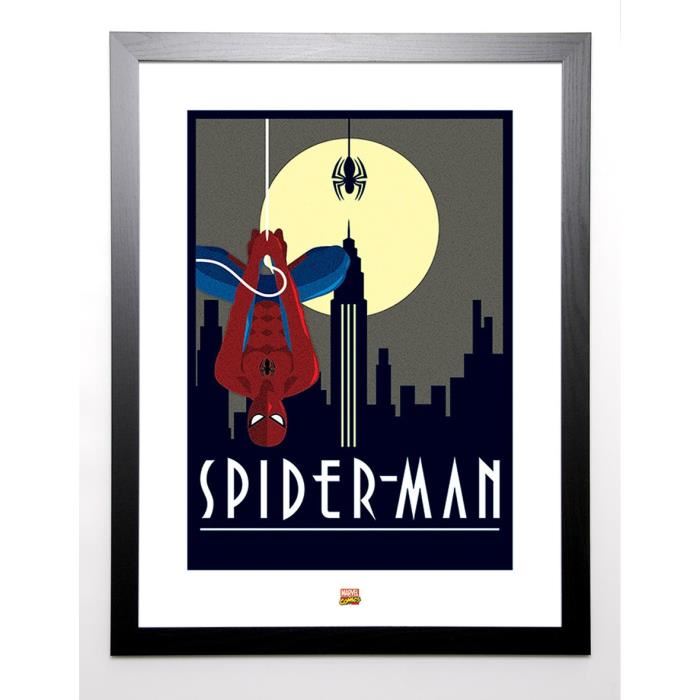 MARVEL DECO Image encadrée Spider Man Hanging 67x87 cm Marron