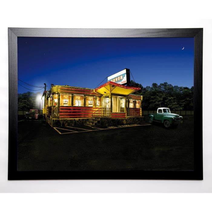 MCLOUGHLIN Image encadrée Route 22 Diner 67x87 cm Bleu