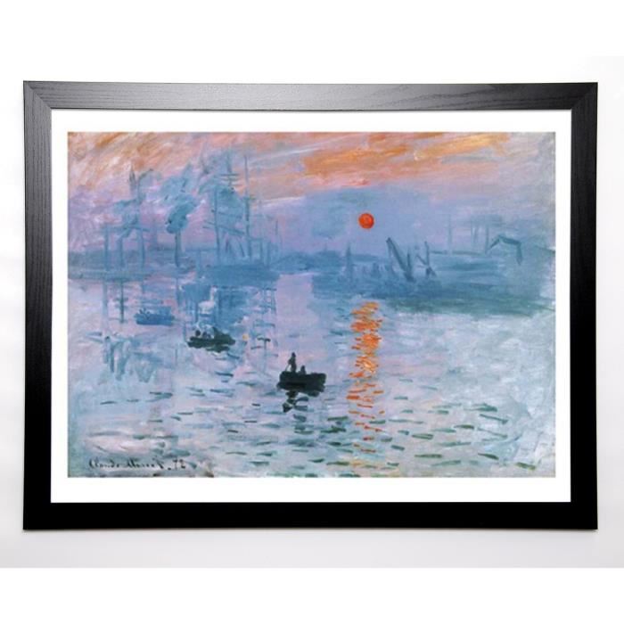 MONET Image encadrée Impression : Soleil Levant 67x87 cm Multicolore