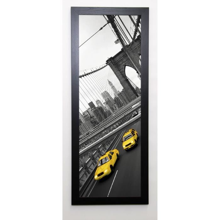 MONRO Image encadrée Two Yellow Cabs 40x102 cm Gris