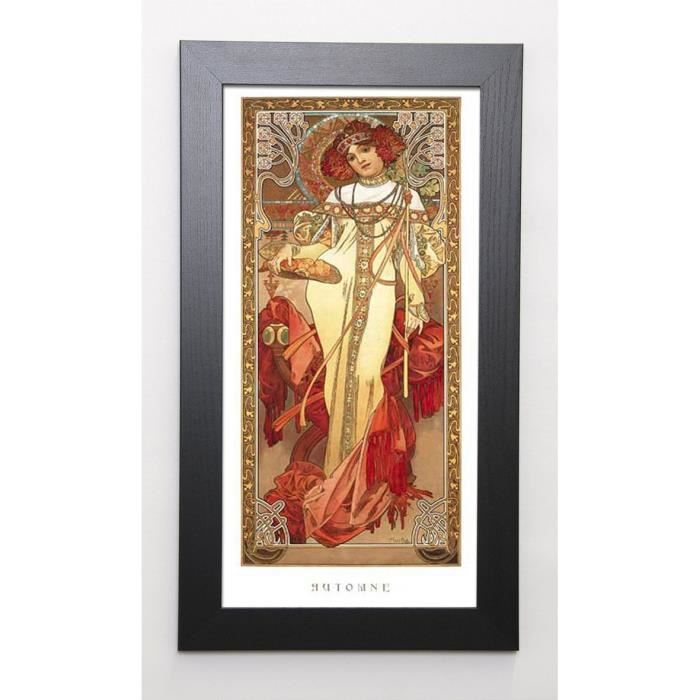 MUCHA Image encadrée Automne, 1900 29,7x57 cm Multicolore