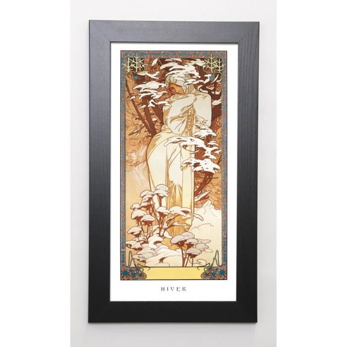 MUCHA Image encadrée Hiver, 1900 29,7x57 cm Multicolore