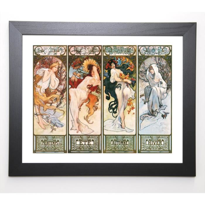 MUCHA Image encadrée Les Saisons - 47x57 cm - Multicolore