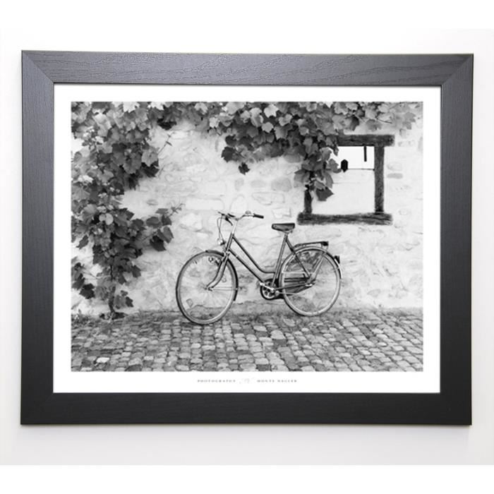 NAGLER Image encadrée La Bicyclette, Turckheim - 47x57 cm - Gris