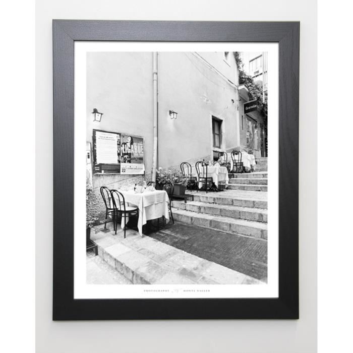 NAGLER Image encadrée Tables on the Steps, Taormina - 47x57 cm - Gris