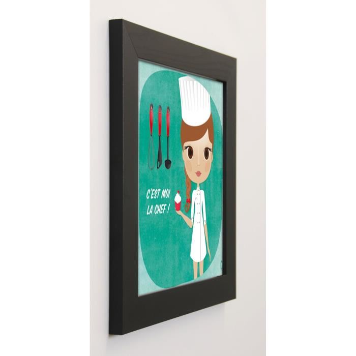 NOLF CÉCILE Image encadrée Nenette Chef 37x37 cm Vert