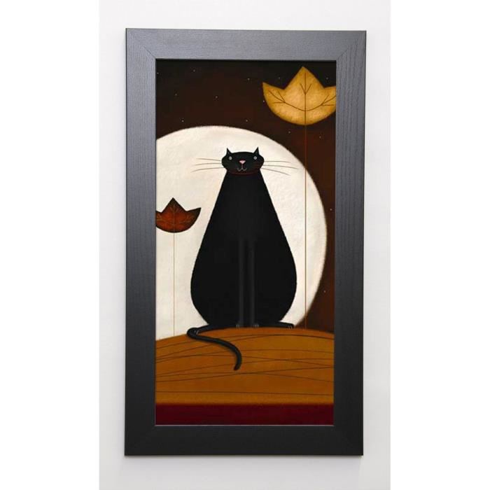 PARRY Image encadrée Cat and the Moon II 29,7x57 cm Marron