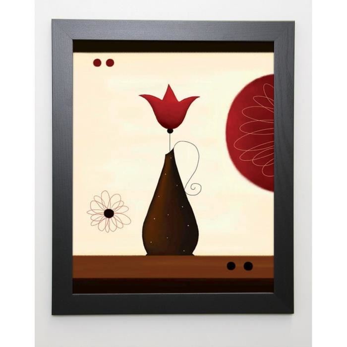 PARRY Image encadrée A Single Red Tulip - 47x57 cm - Marron