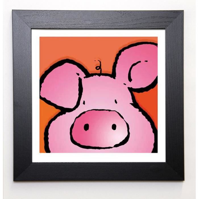 PAUL Image encadrée Pig 37x37 cm Orange