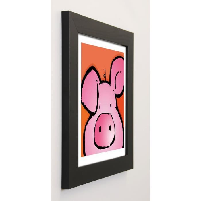 PAUL Image encadrée Pig 37x37 cm Orange