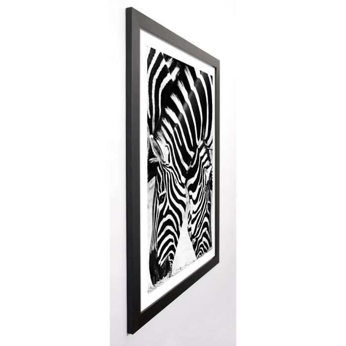 PELUCHETTI Image encadrée Two Zebras 67x87 cm Noir