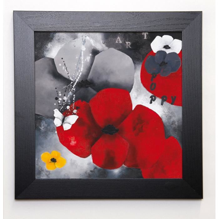 PFAADT AURÉLIE Image encadrée Art Poppy 37x37 cm Rouge