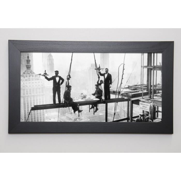 PHOTOGRAPHY COLLECTION Image encadrée Lunch above Manhattan 29,7x57 cm Gris