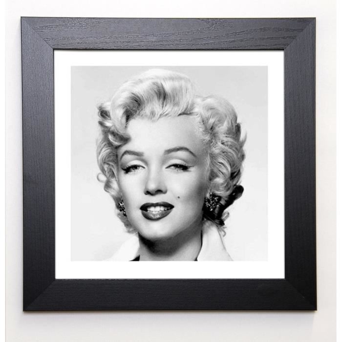 PHOTOGRAPHY COLLECTION Image encadrée Monroe Portrait 37x37 cm Blanc