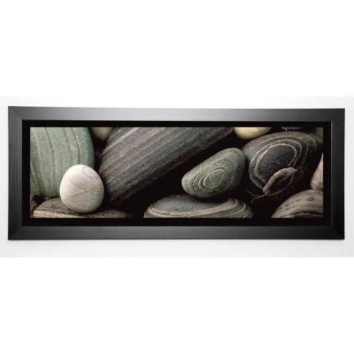 PINSARD LAURENT Image encadrée Galets noirs I 40x102 cm Gris