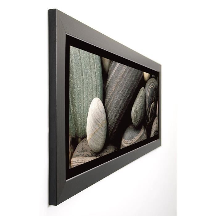 PINSARD LAURENT Image encadrée Galets noirs I 40x102 cm Gris