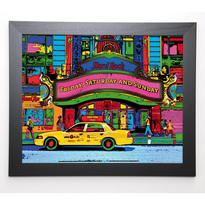 POTRON GÉRALDINE Image encadrée Hard Rock Café Broadway - 47x57 cm - Multicolore