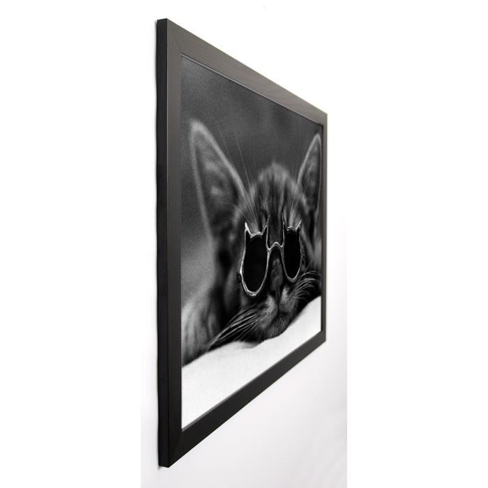 REX Image encadrée Cool Cat I 67x87 cm Gris