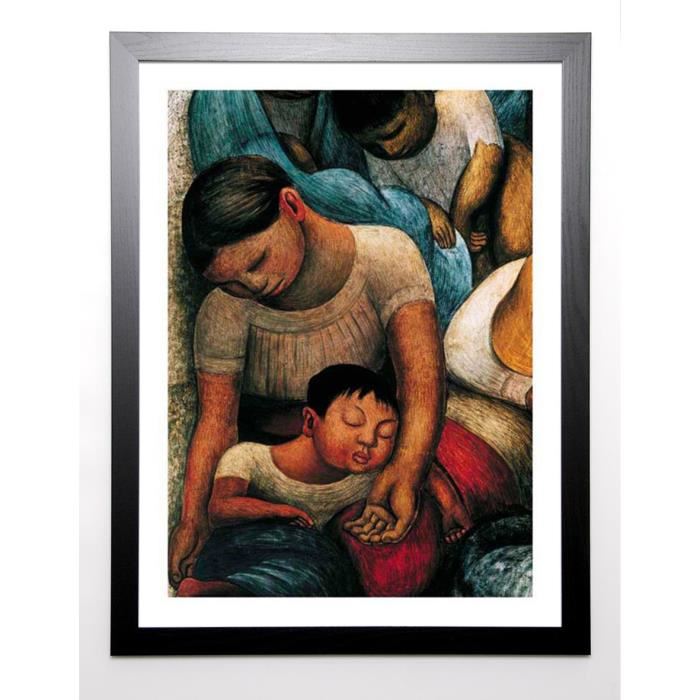 RIVERA Image encadrée La Noche de los Pobres 67x87 cm Multicolore