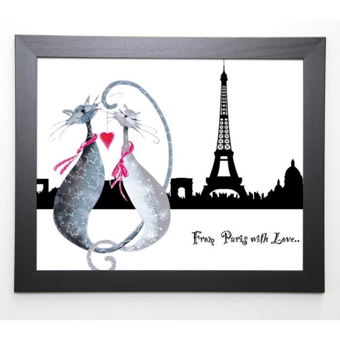 ROBERTSON Image encadrée From Paris with Love - 47x57 cm - Gris