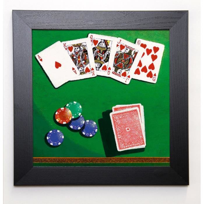 ROMERO Image encadrée Poker 37x37 cm Vert