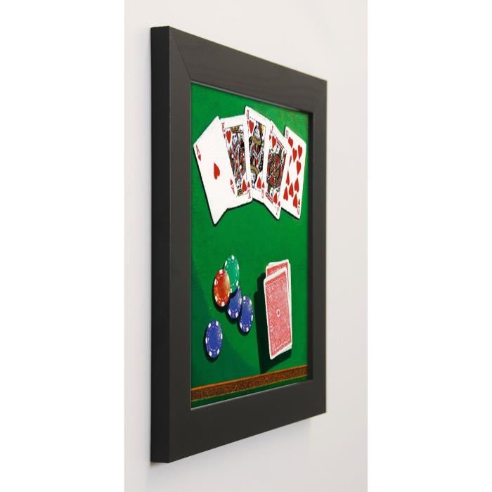 ROMERO Image encadrée Poker 37x37 cm Vert