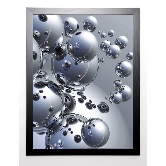 SCOBIE Image encadrée Silver Orbs 67x87 cm Gris