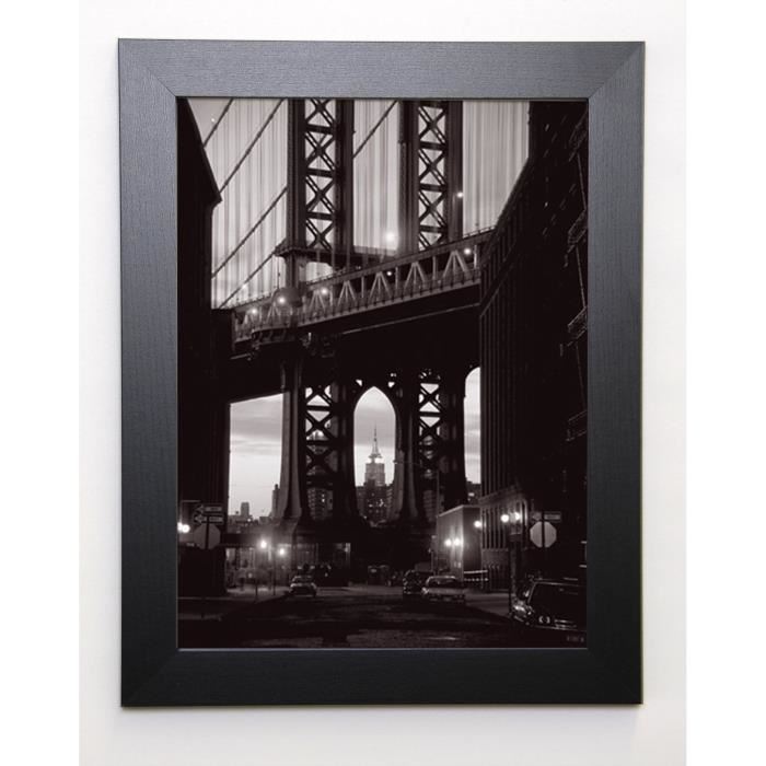 SETBOUN MICHEL Image encadrée Manhattan skyline from Dumbo 37x47 cm Gris