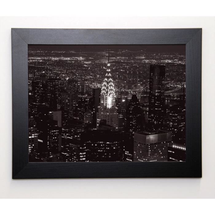 SETBOUN MICHEL Image encadrée Le Chrysler Building et l'East River 37x47 cm Gris