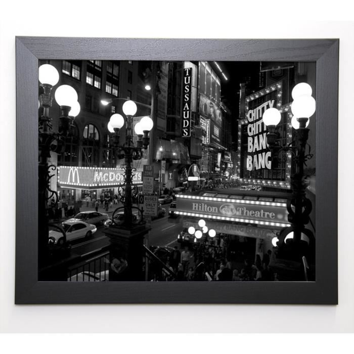 SETBOUN MICHEL Image encadrée 42nd Street Theater District - 47x57 cm - Noir