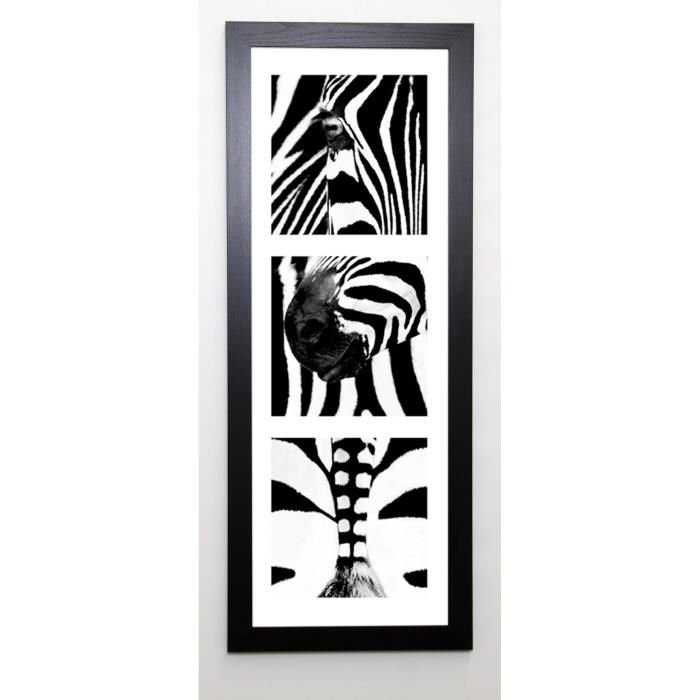 SETTE Image encadrée Zebra 40x102 cm Noir