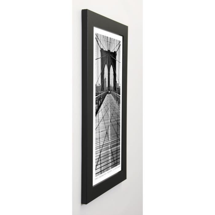 SILBERMAN Image encadrée Across Brooklyn Bridge 29,7x57 cm Gris