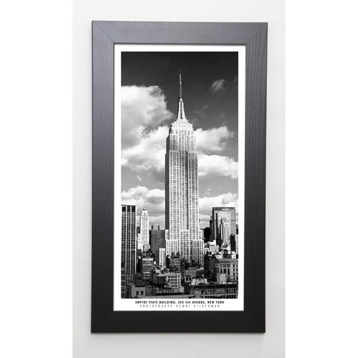 SILBERMAN Image encadrée Empire State Building 29,7x57 cm Gris