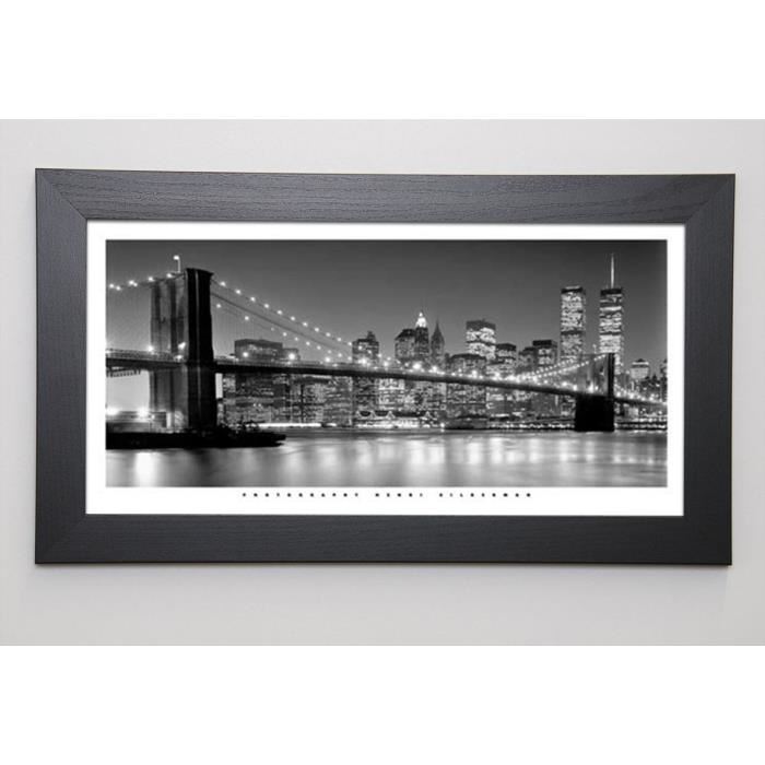 SILBERMAN Image encadrée Brooklyn Bridge 29,7x57 cm Gris