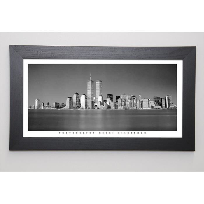 SILBERMAN Image encadrée New York Skyline 29,7x57 cm Gris