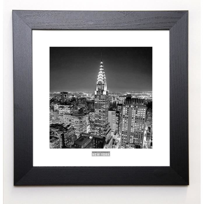 SILBERMAN Image encadrée Chrysler Building 37x37 cm Noir