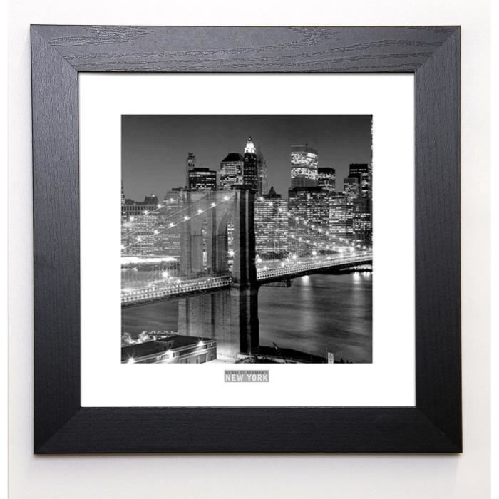 SILBERMAN Image encadrée Brooklyn Bridge 37x37 cm Noir