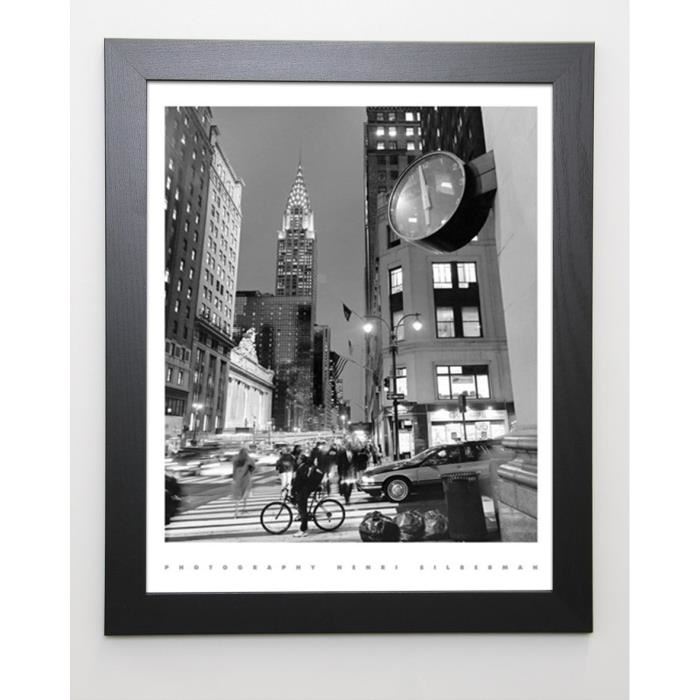 SILBERMAN Image encadrée Chrysler Clock, Madison Ave. - 47x57 cm - Gris