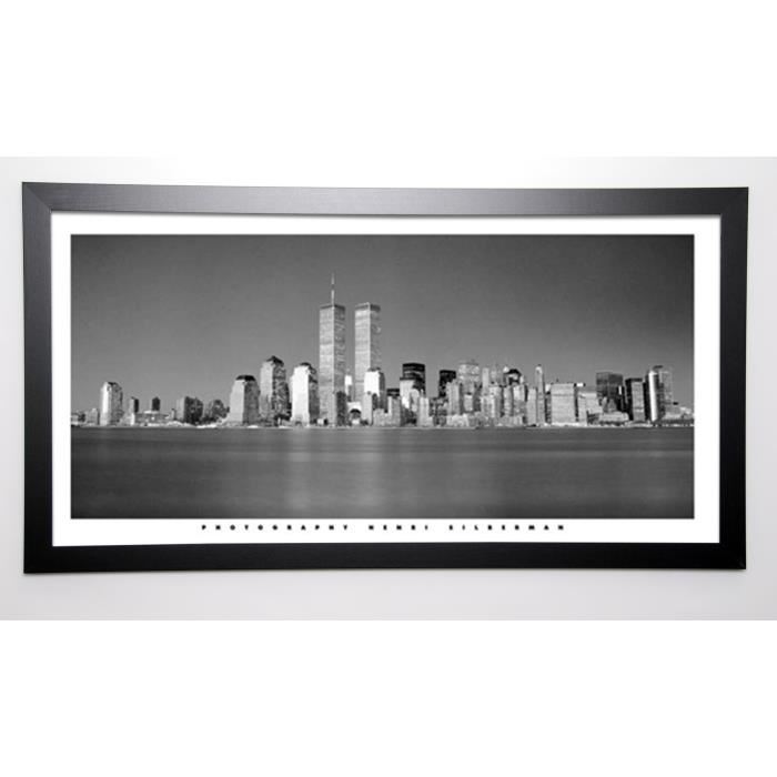 SILBERMAN Image encadrée New York Skyline 57x107 cm Gris