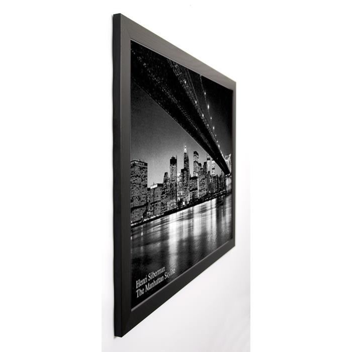 SILBERMAN Image encadrée Manhattan Skyline 67x87 cm Noir