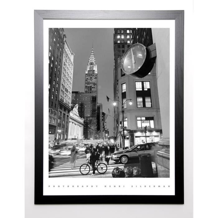 SILBERMAN Image encadrée Chrysler Clock, Madison Ave. 67x87 cm Gris