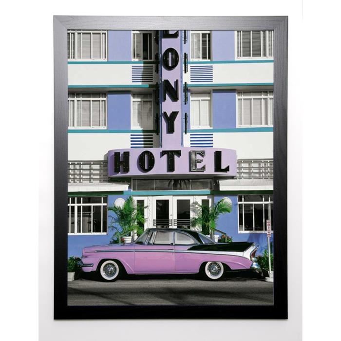 SOHM Image encadrée Miami, South Beach 67x87 cm Violet