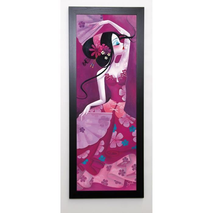 SYBILE Image encadrée Folie d'eventails 40x102 cm Rose