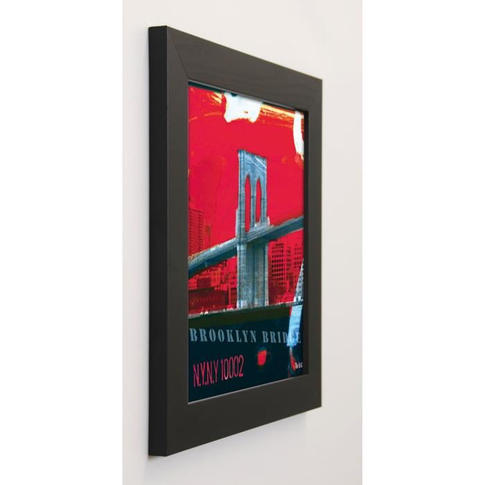 THALIE Image encadrée Brooklyn Bridge 37x37 cm Rouge