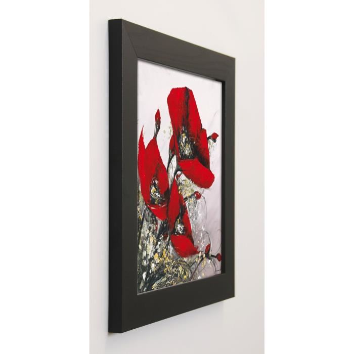 TRAMONI OLIVIER Image encadrée Bouquet de coquelicots III 37x37 cm Rouge