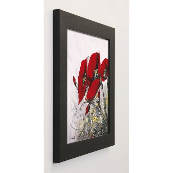 TRAMONI OLIVIER Image encadrée Bouquet de coquelicots IV 37x37 cm Rouge